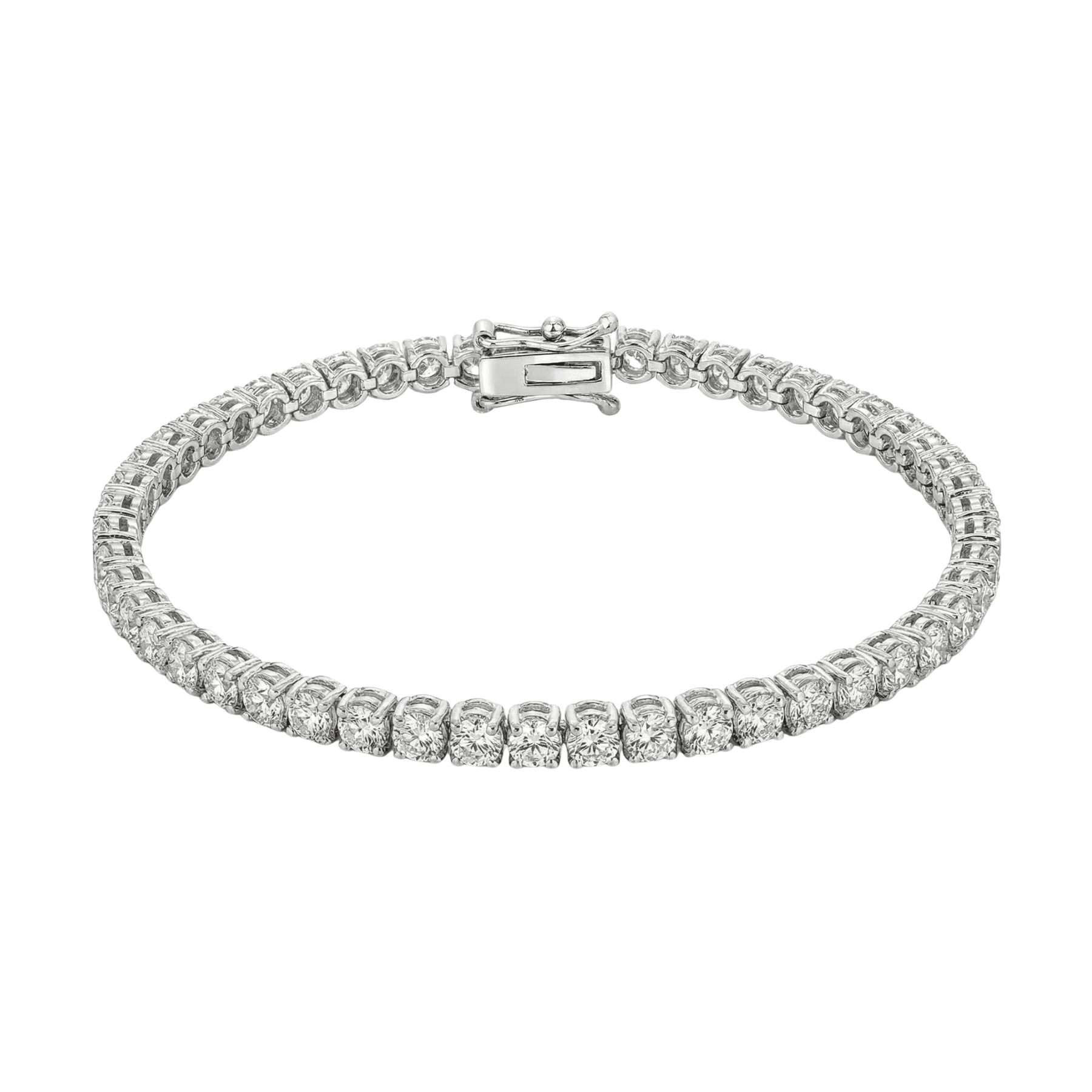 Custom Made 5CT Signature Round Diamond Tennis Bracelet