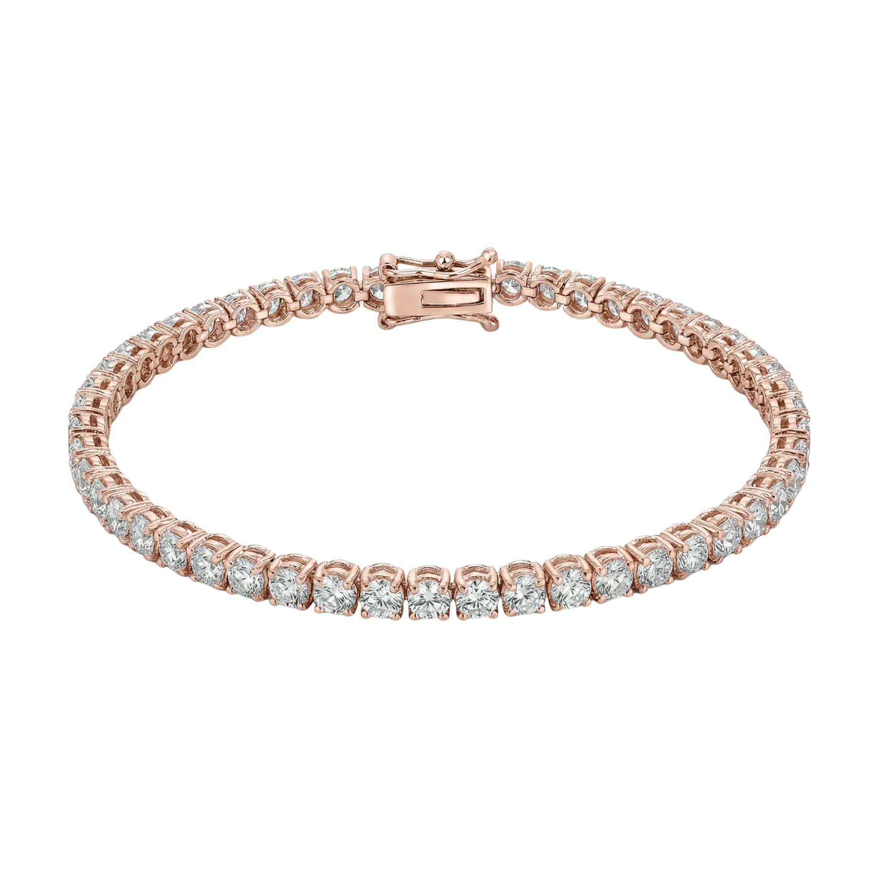 Custom Made 5CT Signature Round Diamond Tennis Bracelet - Image 2