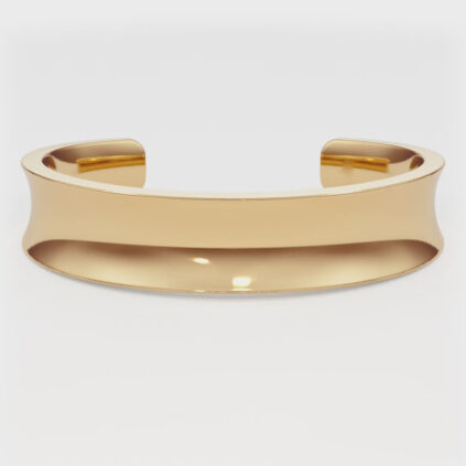 Custom Solid Gold 15mm Wide Open-Cuff Bangle Bracelet