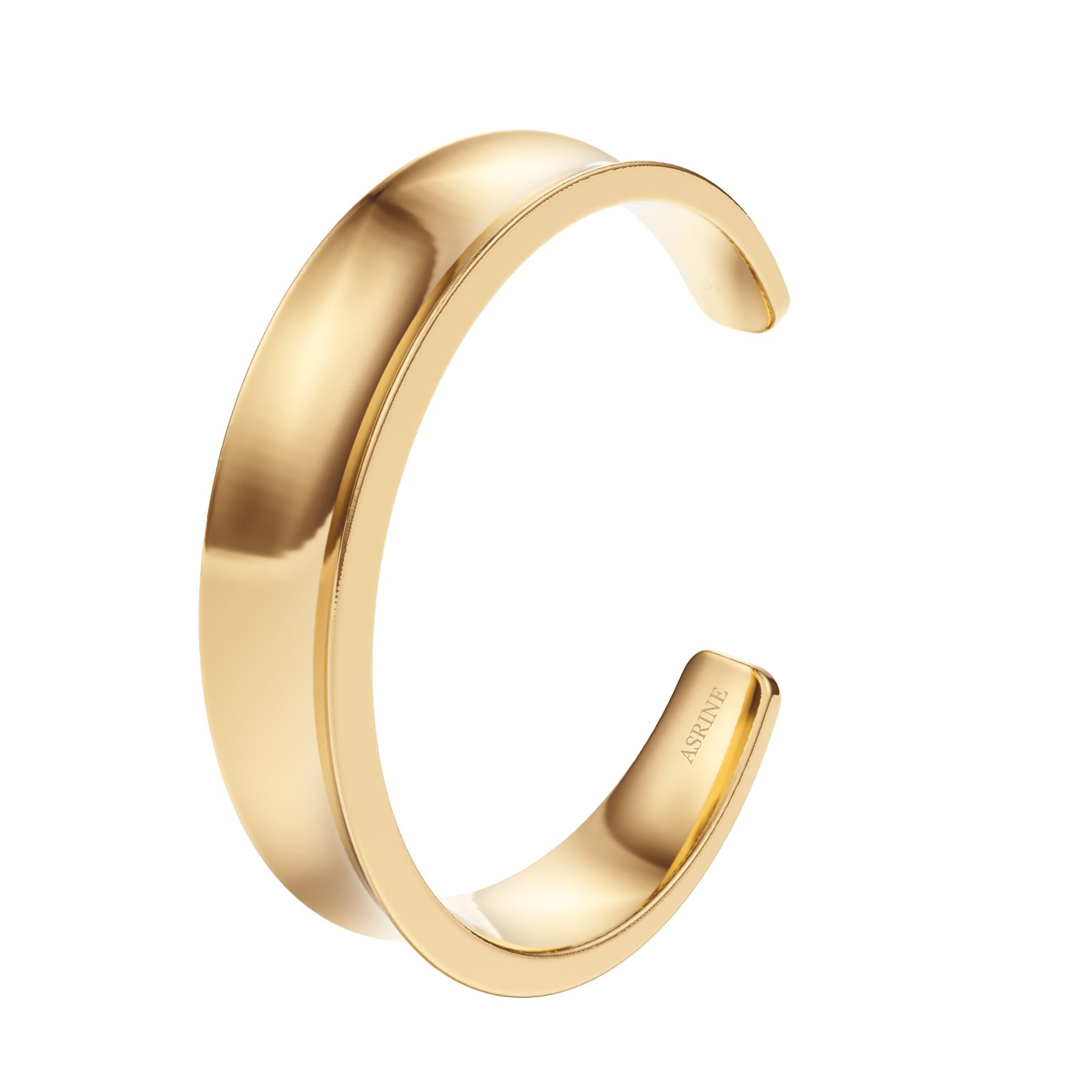 Custom Solid Gold 15mm Wide Open-Cuff Bangle Bracelet - Image 12
