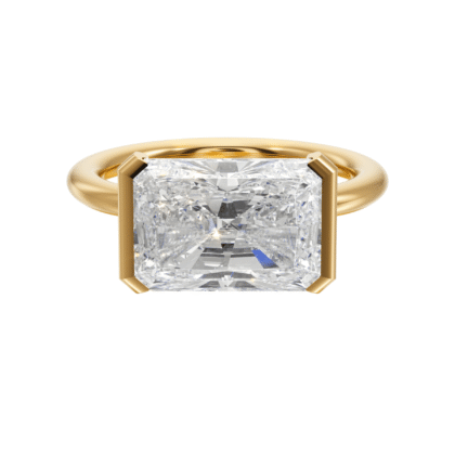 Adore Half Bezel Radiant Diamond Engagement Ring - R1026