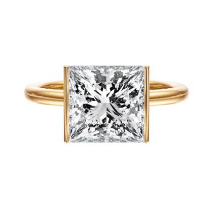 Adore Half Bezel Princess Diamond Engagement Ring - R1053