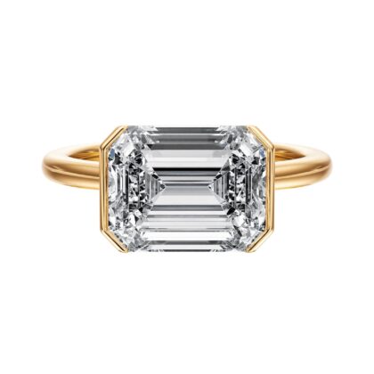Adore Half Bezel Emerald Diamond Engagement Ring - R1050