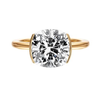 Adore Half Bezel Cushion Diamond Engagement Ring - R1052