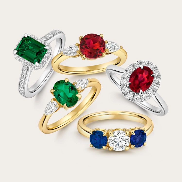 finishied lab grown gemstones jewelry